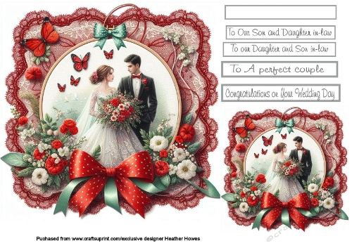 male female wedding on lace 