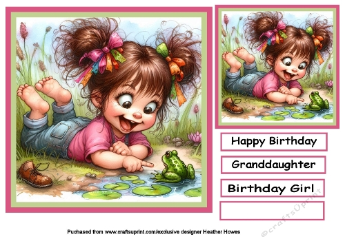birhday girl with frog
