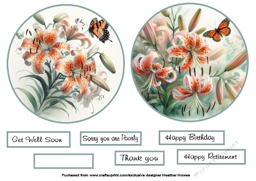 lilies and butterflies