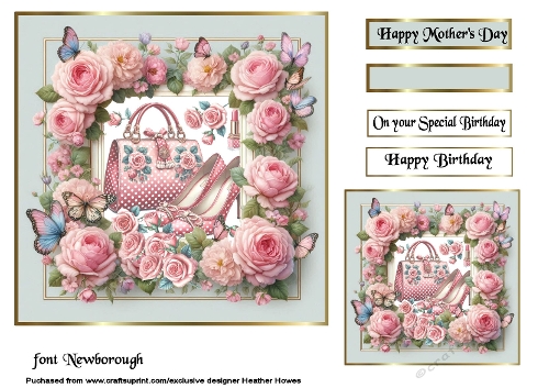 roses handbag and shoes