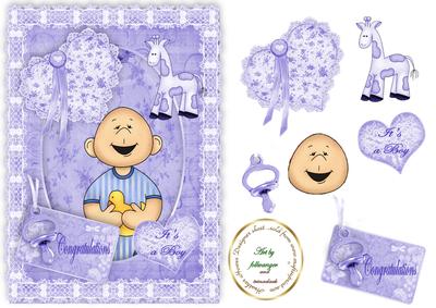 Hearts Baby Boy Card Front