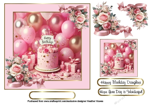 cake and roses pretty and pink
