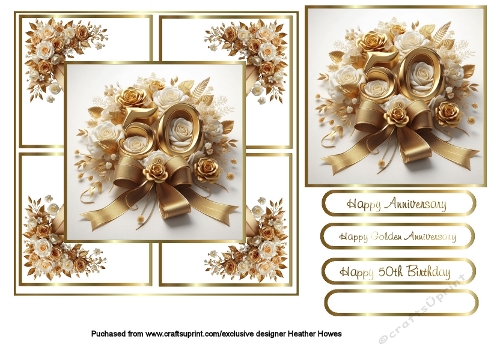 gold wedding anniversary with roses