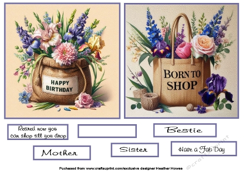 hessian bags with flowers