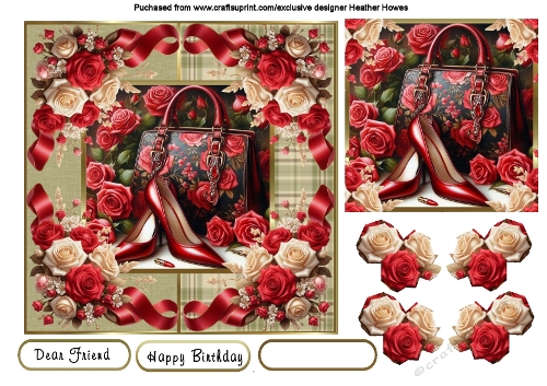 red roses and hand bags
