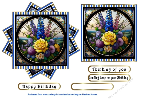 twisted frame stain glass topper 