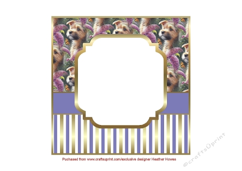 puppy dog norfolk terrier with flowers and butterfly insert
