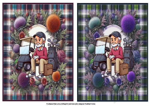 2 scottish golfer card toppers