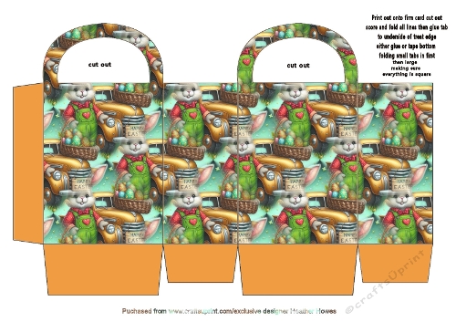 easter treat bag with bunny and eggs