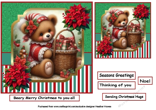 christmas poinsettia bear 2