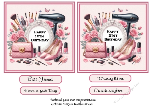 18th and 21st birthday toppers female stuff