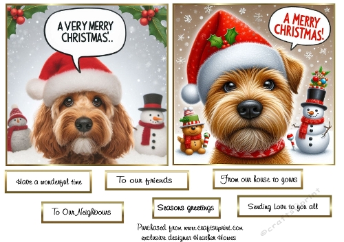 christmas critters toppers(dogs