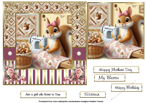 squirreling around sewing
