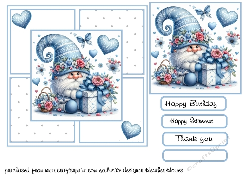 gnome a blue gift