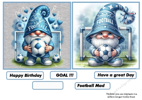 football gnomes blue and white