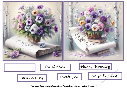 mum sister pansies