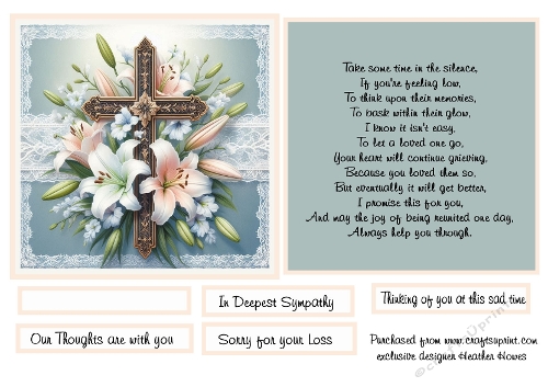 sympathy card and verse