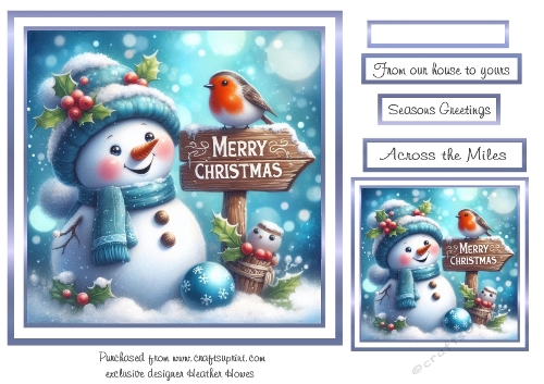 blue christmas snowman 2