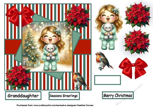 christmas girl poinsettia