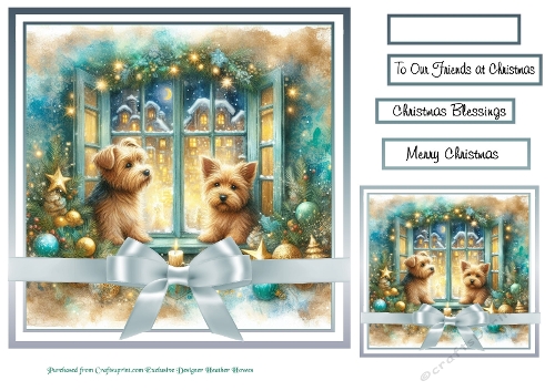 christmas dogs/animal windows 4 more terriers