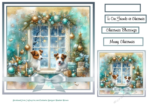 christmas dogs/animal windows jack russels