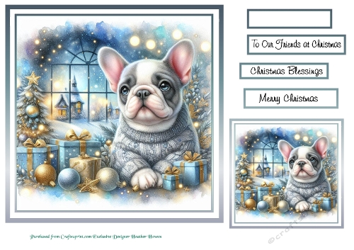 christmas dogs/animal windows 9 french bulldog