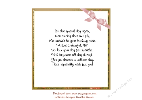 norfolk terrier and flowers happy birthday insert with verse