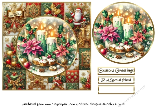Patchwork candles and mince pies