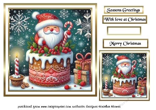gold santa christmas cake