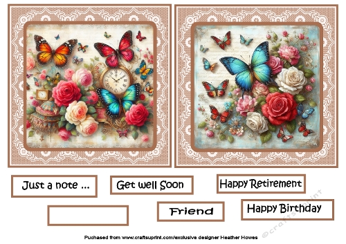 butterflies and roses toppers