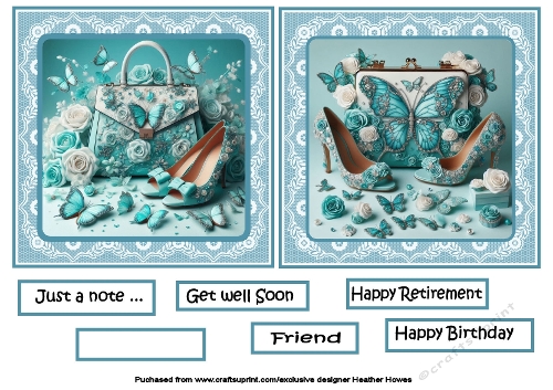 aqua shoes handbag and roses toppers