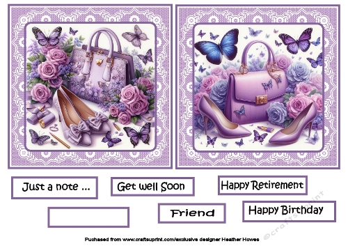 lilac handbags  handbag and roses toppers