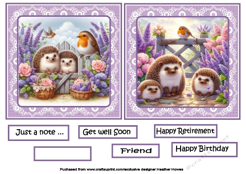 hedgehogs and robins toppers