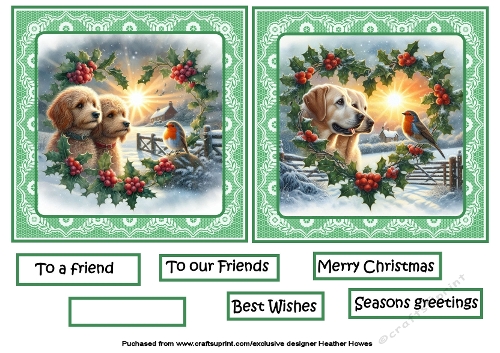 christmas heart animal toppers 1 dogs