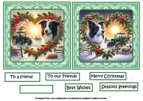 christmas heart animal toppers 1 collie