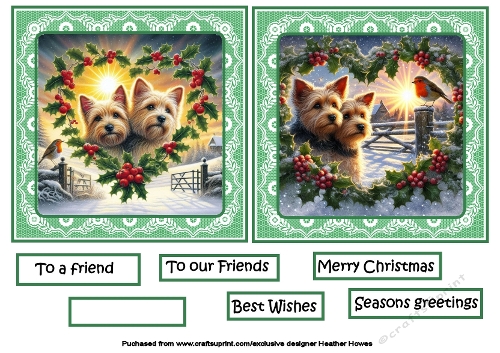 christmas heart animal toppers 1 terriers