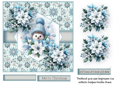 blue poinsettias hedgehog