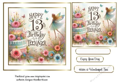 happy birthday whimsical 13 teenager cake