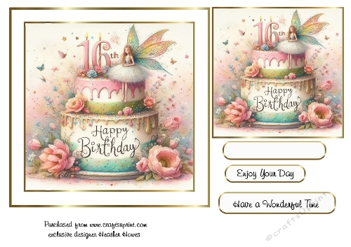 happy birthday whimsical 16th  cake