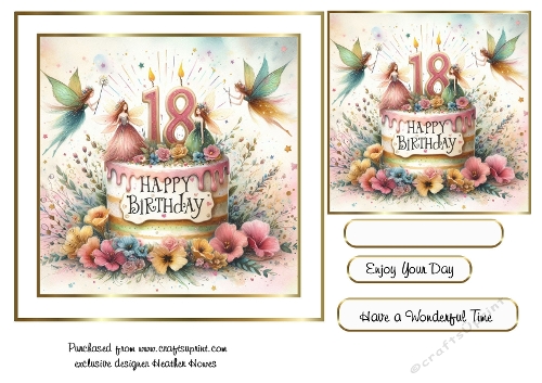happy birthday whimsical 18th  cake
