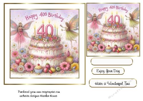 happy birthday whimsical 40th  cake 2