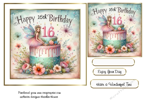 happy birthday whimsical 16th  cake 