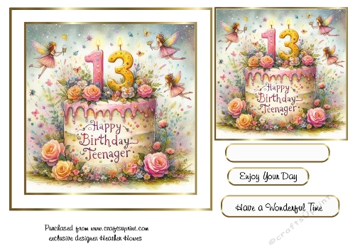 happy birthday whimsical 13 teenager2  cake 