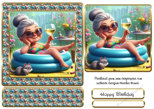 birthday in the pool easel