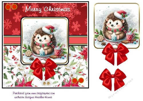 retro christmas hedgehog