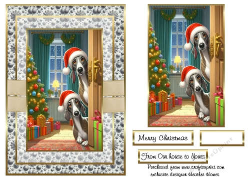 A5 christmas peeping greyhounds