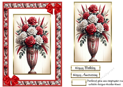 A5 red vase of flowers