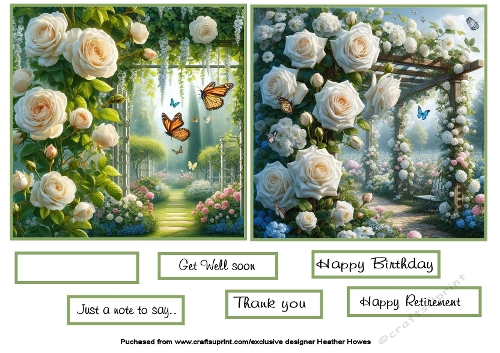 floral arbour toppers with sentiments