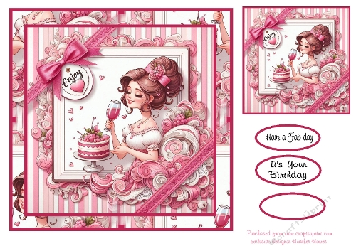 pretty pink cake and wine 1