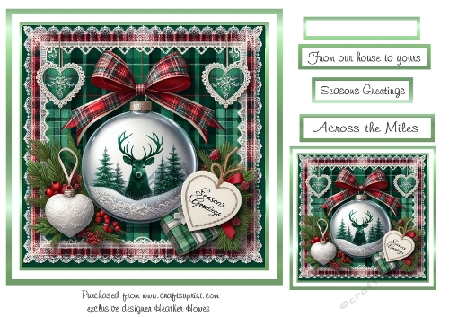 snowscene stag bauble 1